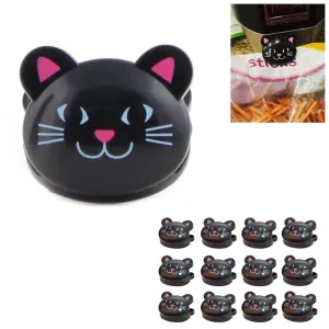 12 Kikkerland Cat Chip Bag Clips Sealing Food Snacks Seal Tight Kitchen Storage