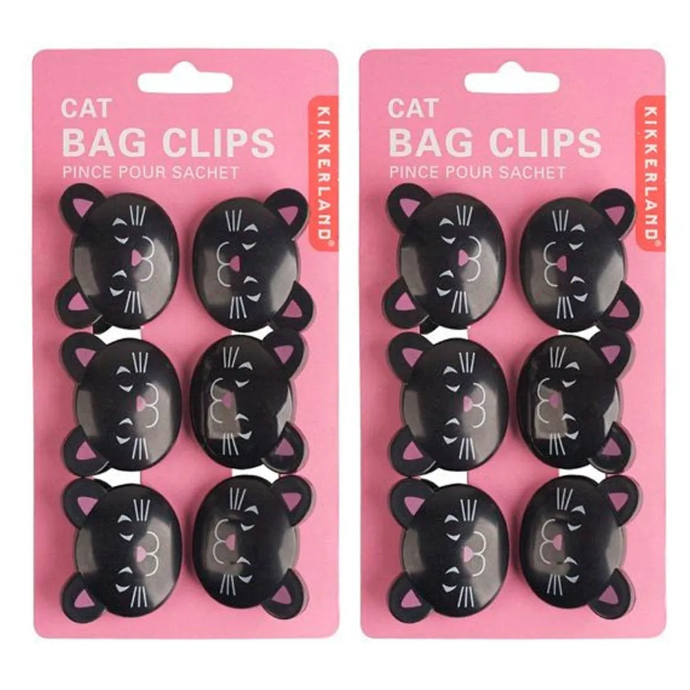 12 Kikkerland Cat Chip Bag Clips Sealing Food Snacks Seal Tight Kitchen Storage
