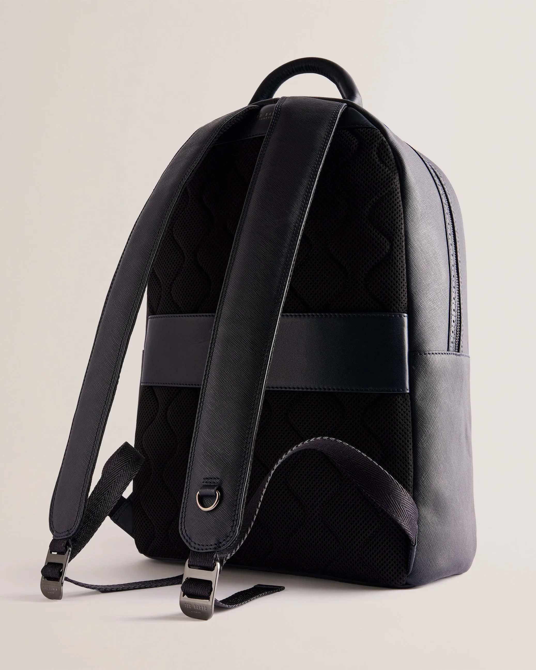 Conann Saffiano Leather Backpack Navy