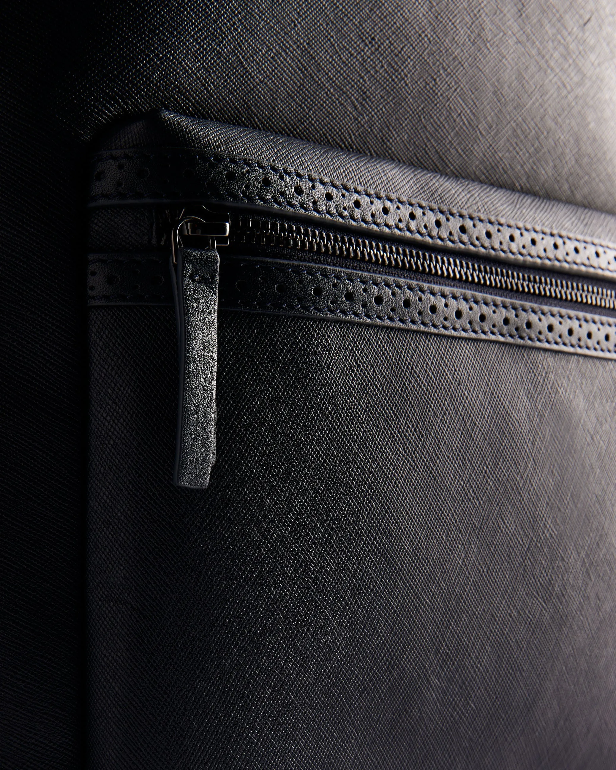 Conann Saffiano Leather Backpack Navy