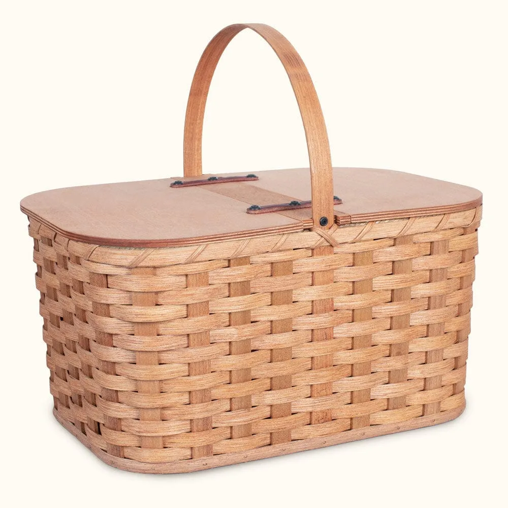 Large Vintage Picnic Basket | Amish Wicker Classic Family Picnic Basket