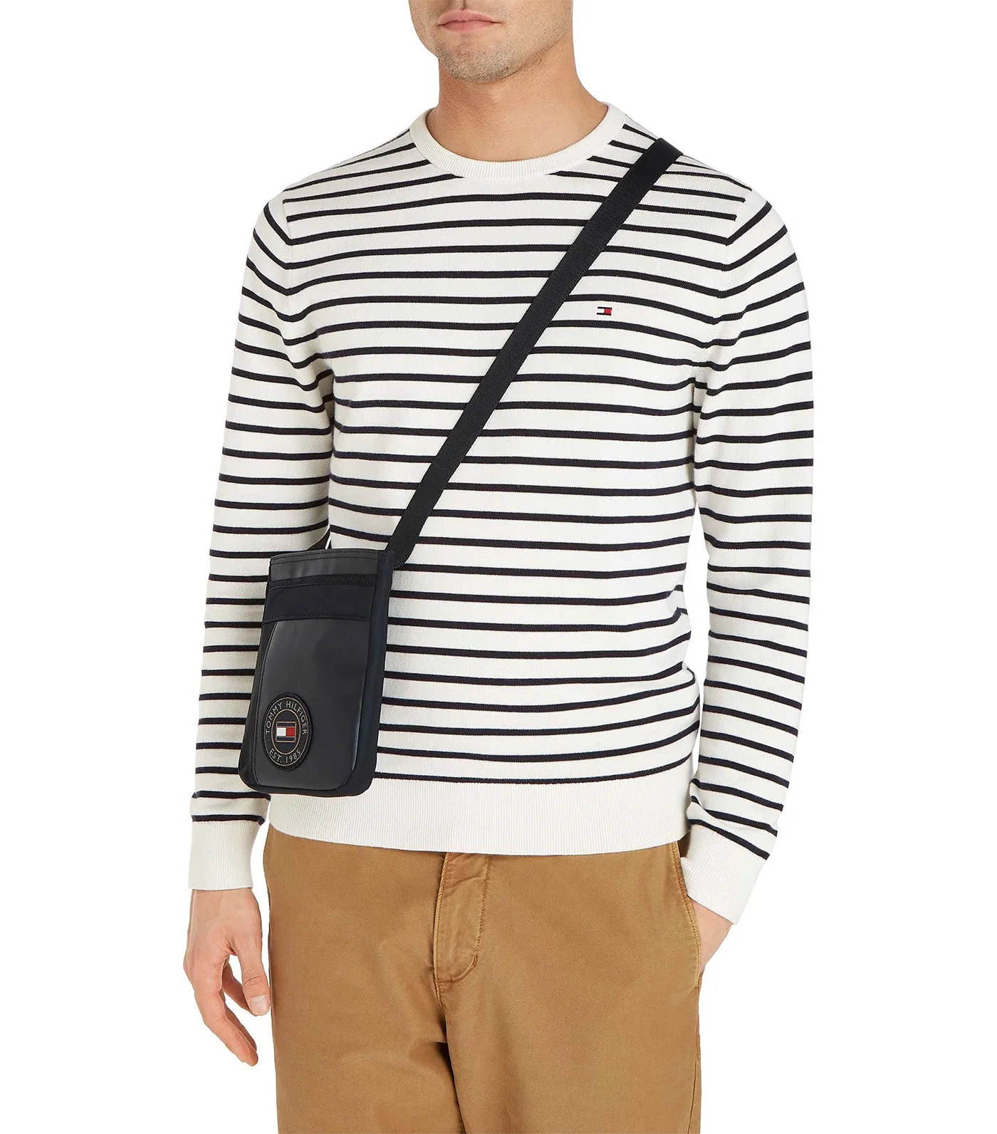 Men's Blocked Crossbody Bag Black