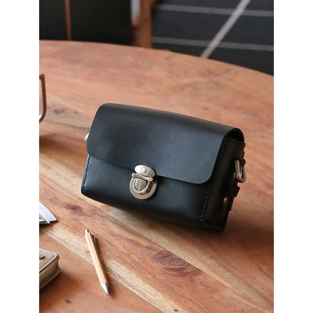 Nappa Dori Black Saddle Mini Sling
