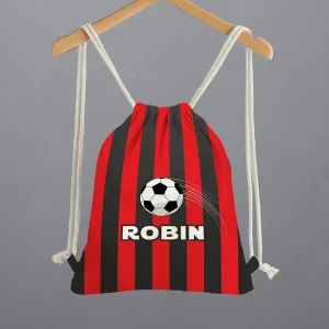 Personalised Drawstring Bags - Football Red
