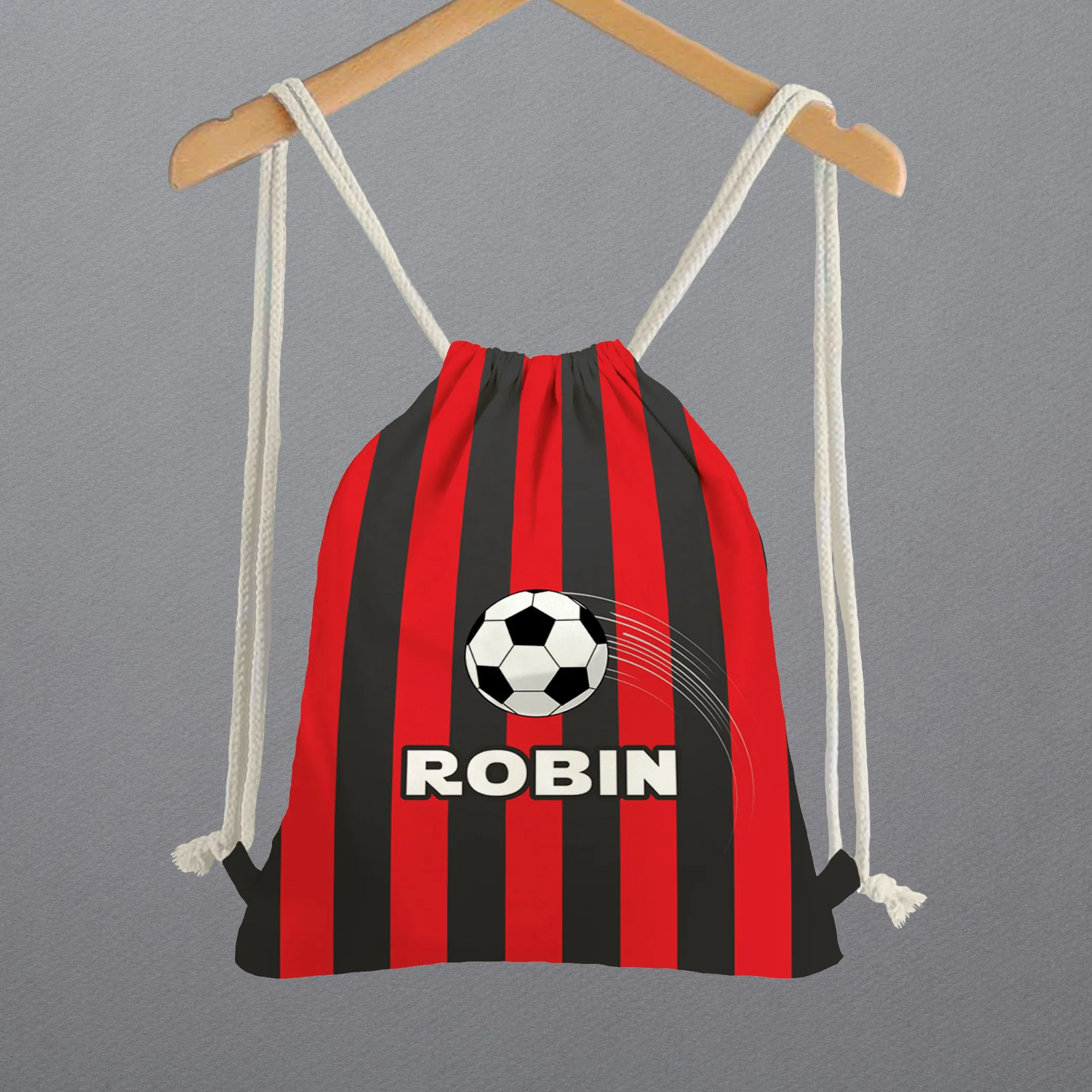 Personalised Drawstring Bags - Football Red