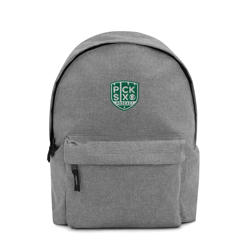 Pick Six Podcast Logo Embroidered Backpack
