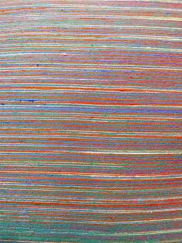 Pillow Cambodian Silk Hand Woven Stripe Orange Multi