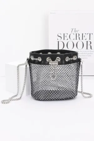 Rhinestone Mesh Tube Bag