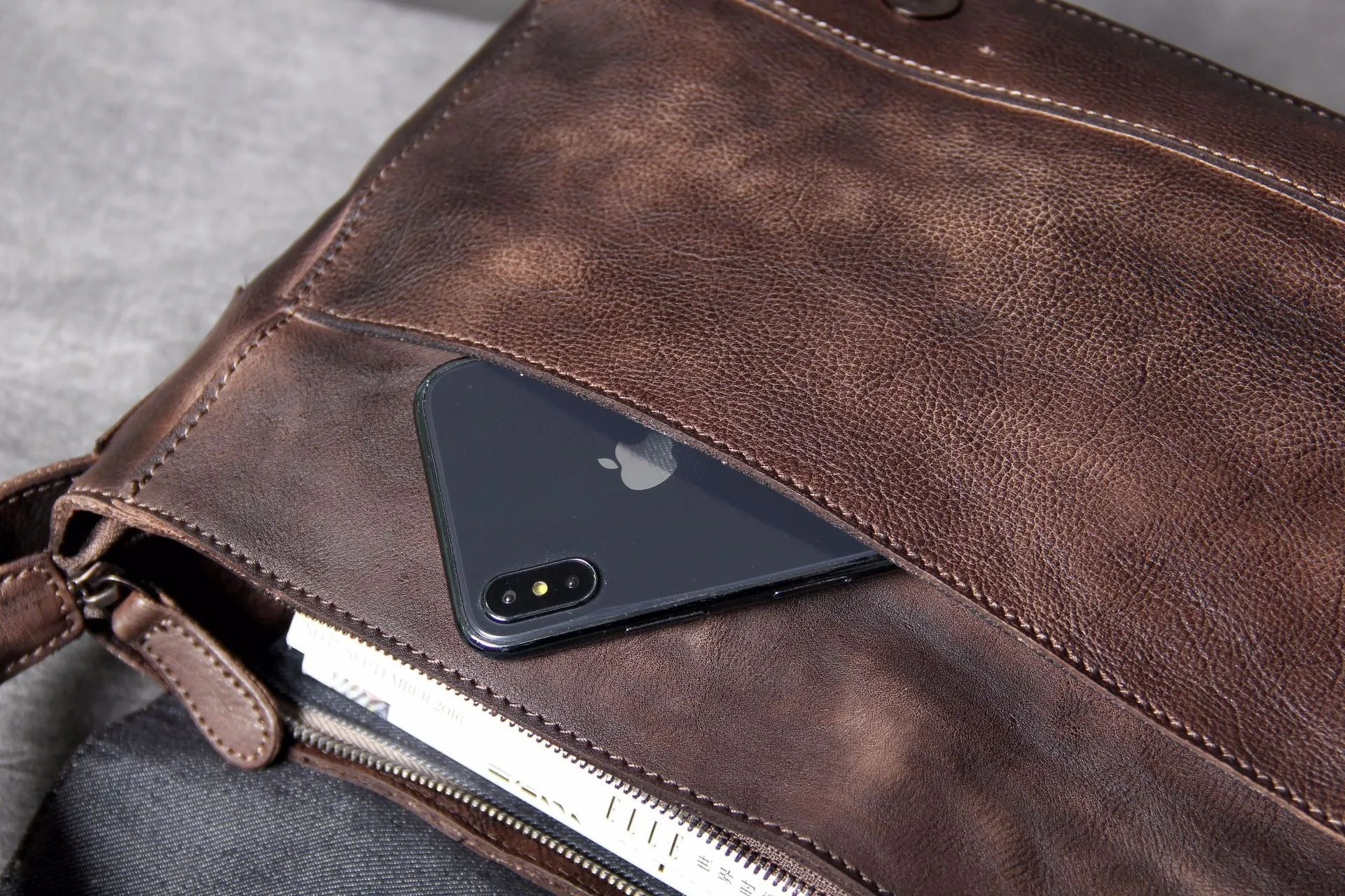 Vintage Casual Leather Crossbody Bags for Men