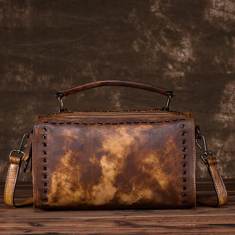 Vintage Large Storage Handmade Leather Handbags 2011