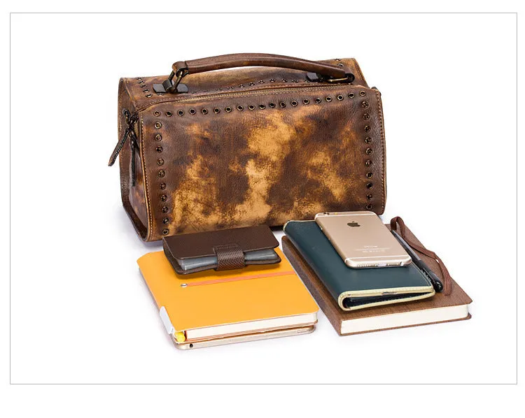 Vintage Large Storage Handmade Leather Handbags 2011
