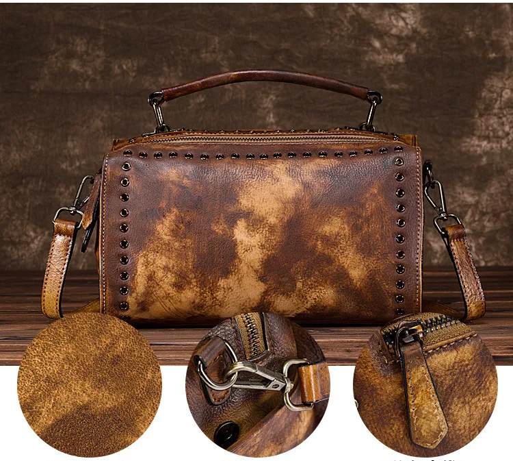 Vintage Large Storage Handmade Leather Handbags 2011
