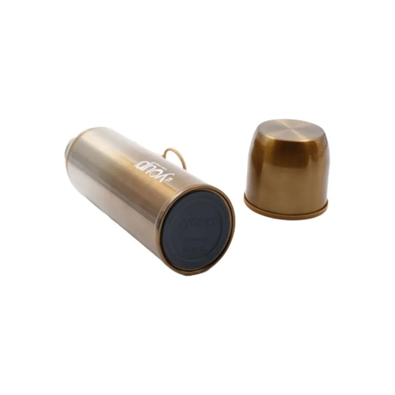 Youp Thermosteel insulated gold color water bottle with cup cap YP514 - 500 ml